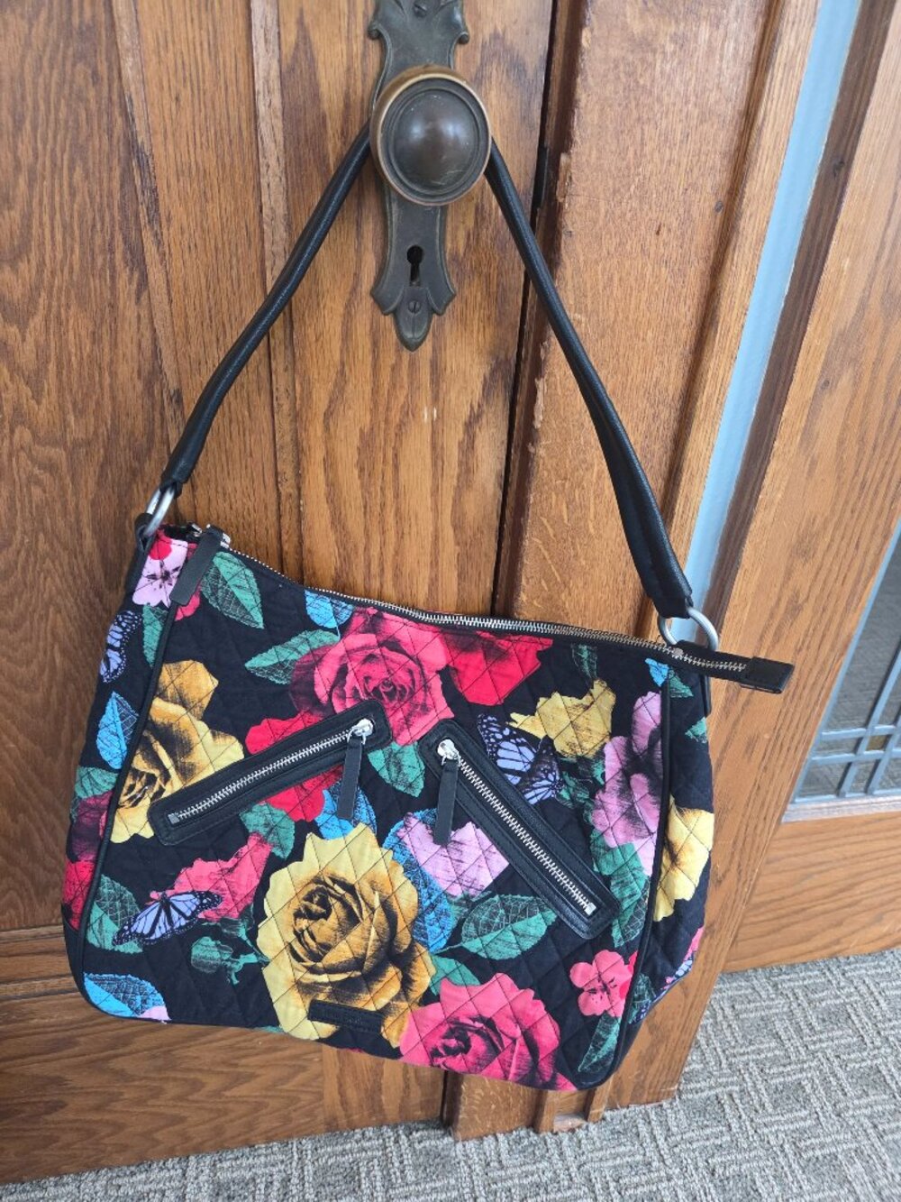 Vera Bradley Vivian Hobo Bag Purse retired Havana Rose